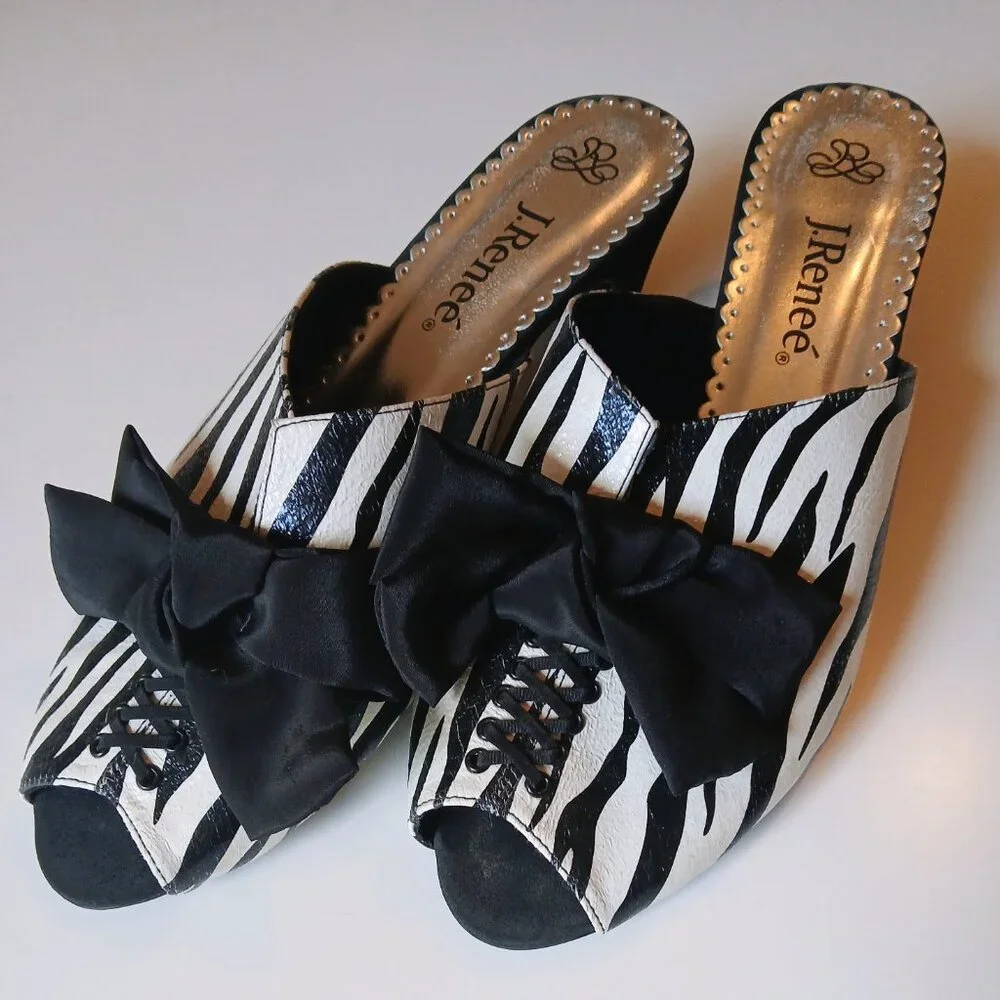 GUC J. Renee Sarika Zebra Print Heel Women's Size 11W 11W - Picture 2 of 6